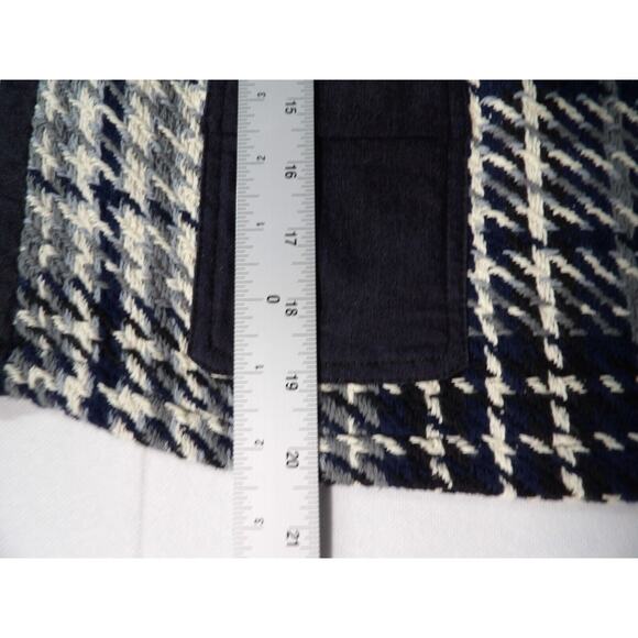 Zara Basic Collection XS Tunic Top Tweed Fringe Patchwork TopBlue Artsy - Picture 7 of 9